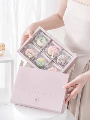 Purple Art Paper Foldable Gift Boxes With Ribbon Dividers Matt Lamination