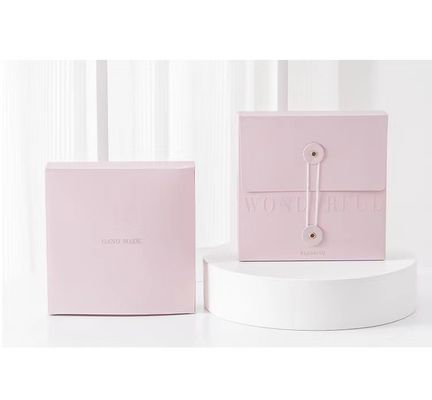 Purple Art Paper Foldable Gift Boxes With Ribbon Dividers Matt Lamination