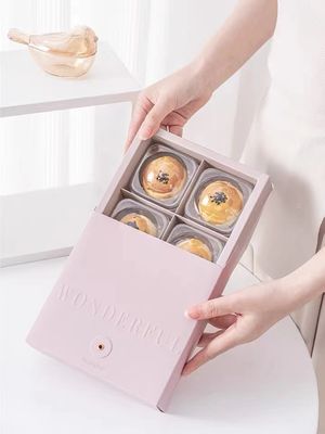 Purple Art Paper Foldable Gift Boxes With Ribbon Dividers Matt Lamination