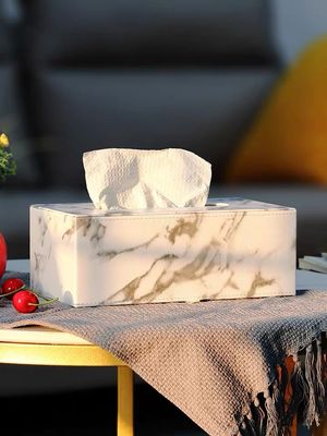 250mm Length Marble Like Leather Tissue Boxes With Print Logo