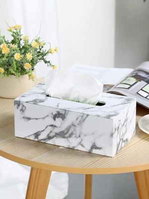 250mm Length Marble Like Leather Tissue Boxes With Print Logo