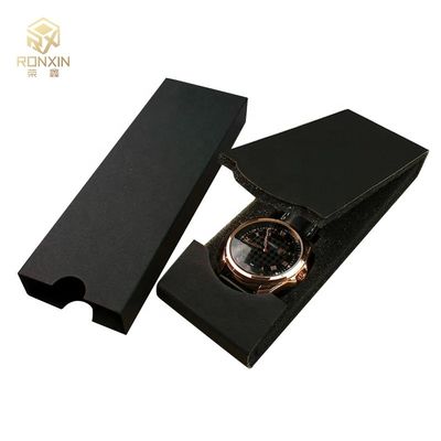 Luxury Folding Paperboard Gift Boxes Watch Paper Box ODM Available Black
