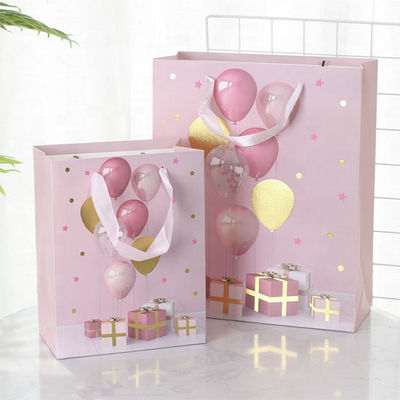 Pink 20'' Length Fancy Paper Bag OEM Welcome For Girlfriend Gift