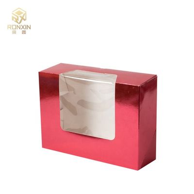 Food Grade Paperboard Gift Boxes , Brown Bakery Boxes With Window For Cake