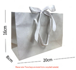 Rope Handle Ribbon Tie Printed Paper Shopping Bag For Boutique Shop