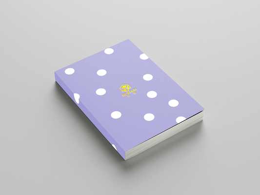 Blue Art Paper Hardcover Lined Notebook With Dotted 80 Sheets